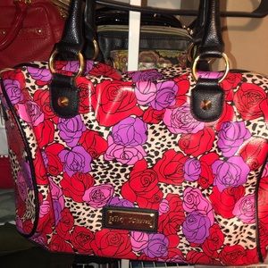 Betsy Johnson cheetah rose handbag